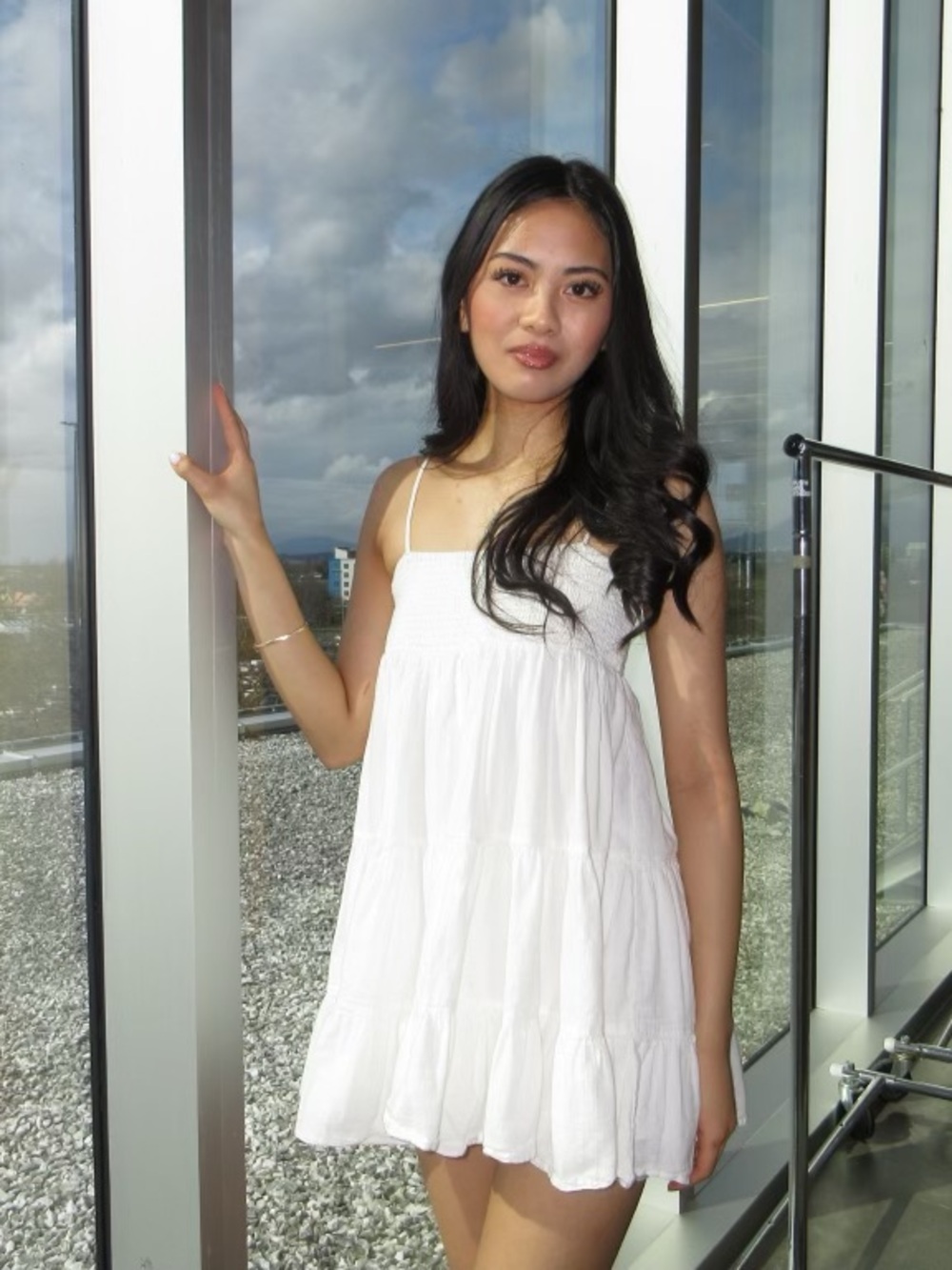Zara Women’s White Tiered Peplum dress